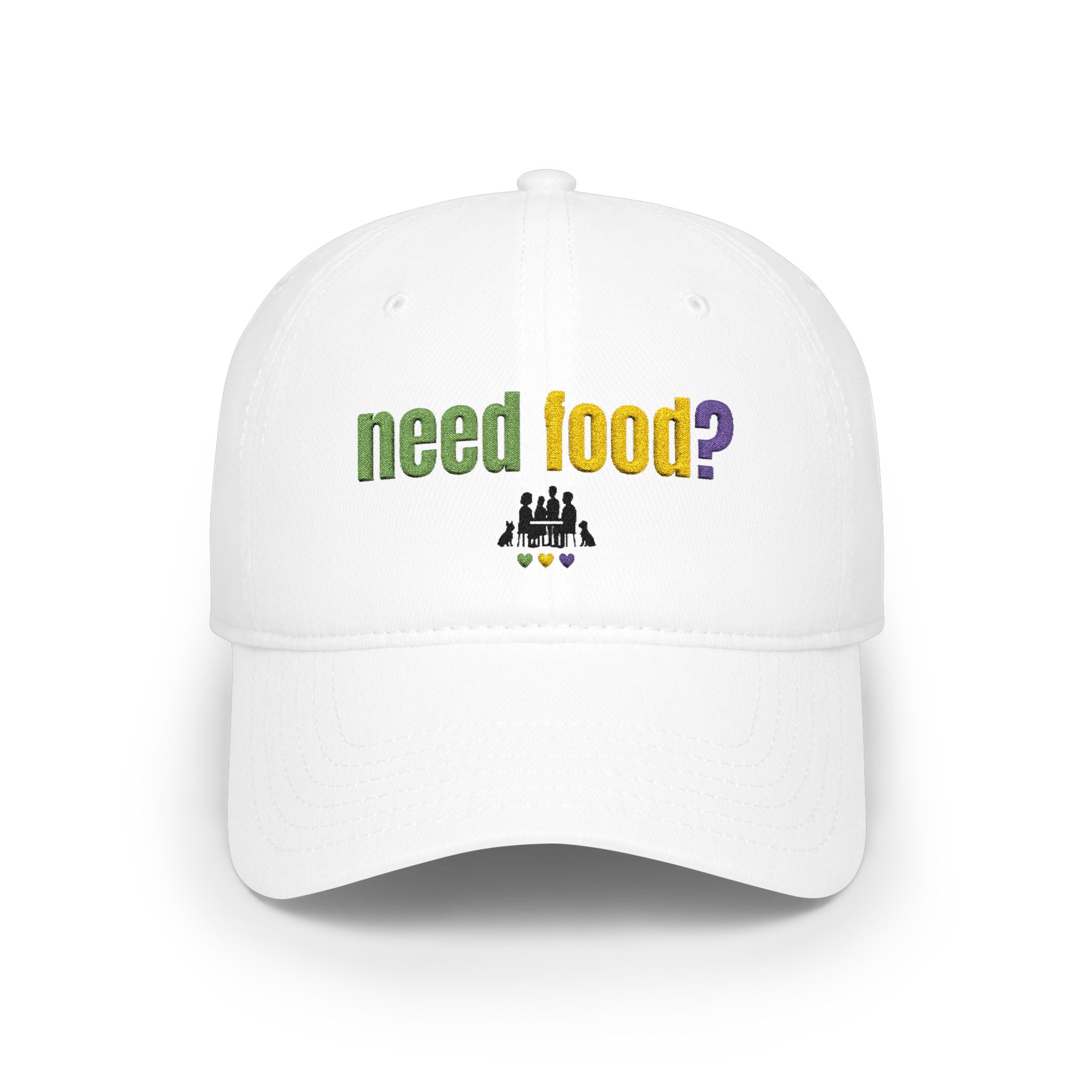 need food? Embroidered Low Profile Twill Cap